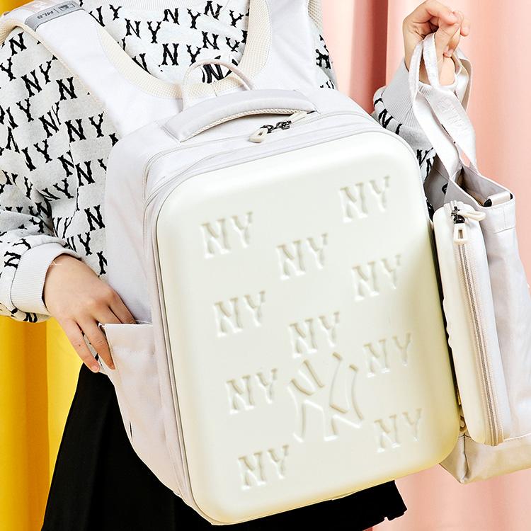 New MLB Polyurethane Backpack Regular Women's Cream 7ABKM013N-50BGL