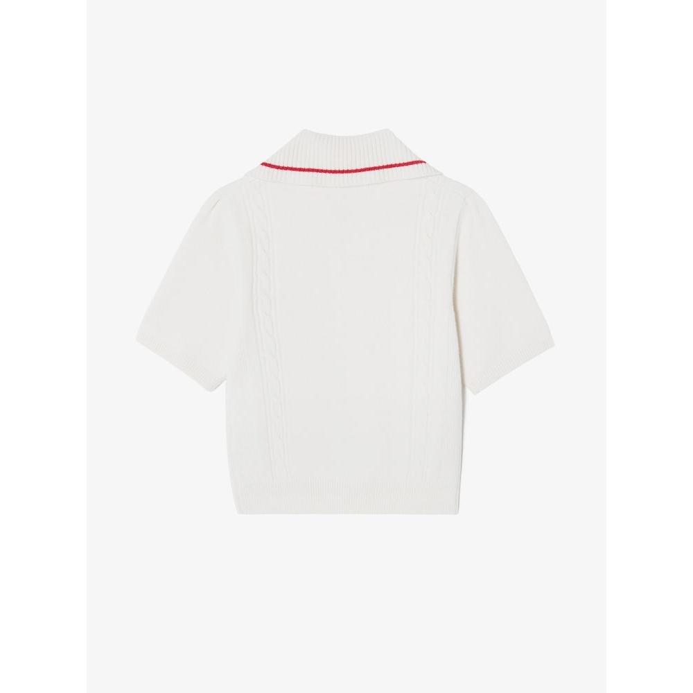 LacoSte Women S Short Sleeve Zip Up Cardigan Af800e 54n 70v q2nAf800e 54n70v