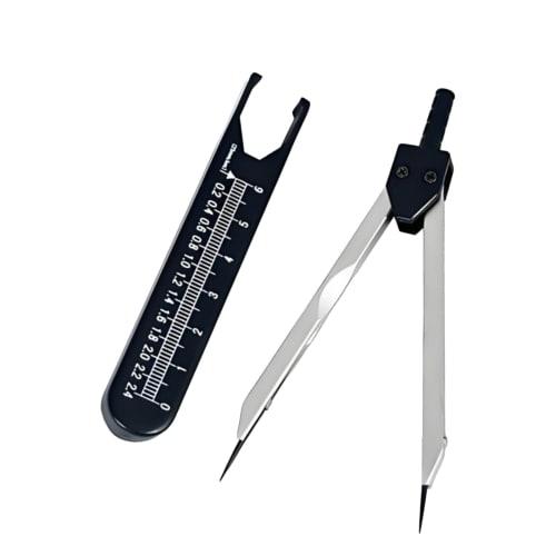 FineGood ECG Divider Caliper, Portable ECG Divider for ECG, Clear Scale, High Precision, ECG Divider Tool, Portable Stainless Steel Measuring Tool, Ru