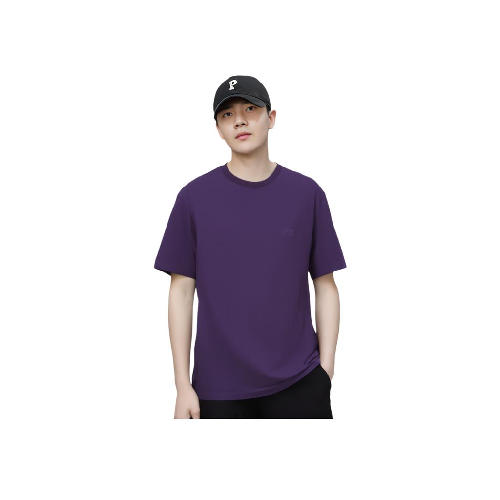 Y-3 Logo Crew Neck Short Sleeve T-Shirt Unisex T-Shirts Purple KA9777