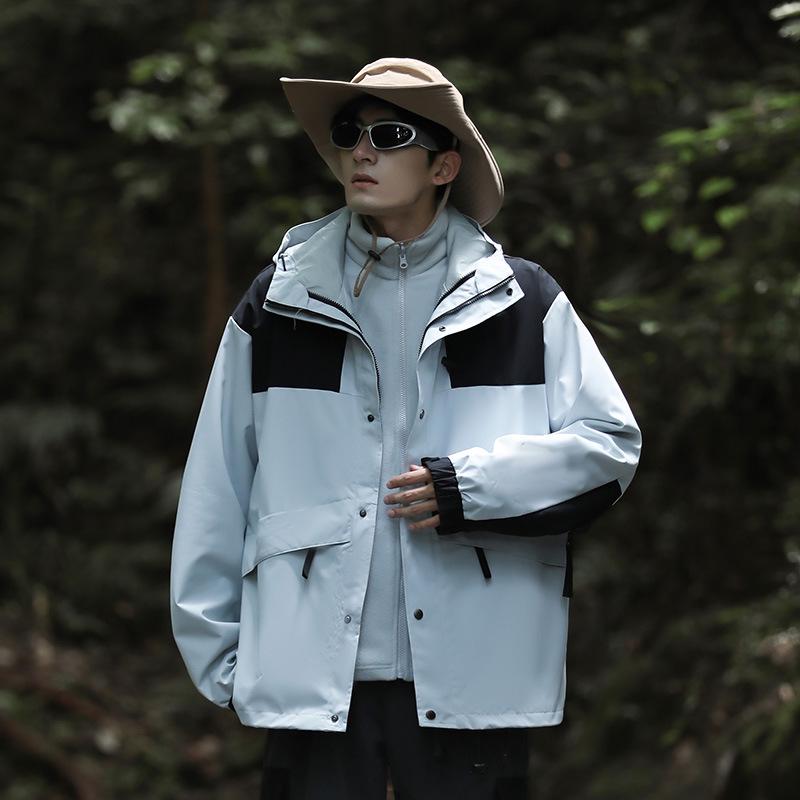 

Унисекс водонепроницаемая ветрозащитная велосипедная куртка 3-в-1 с флисовой подкладкой L