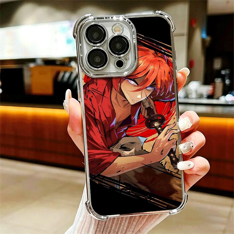 Rurouni Kenshin Anime Soft Phone Case For iPhone 15 16 17 Air 14 Pro Max 16E Plus 13 12 Mini Plating Anti-Fall Fundas