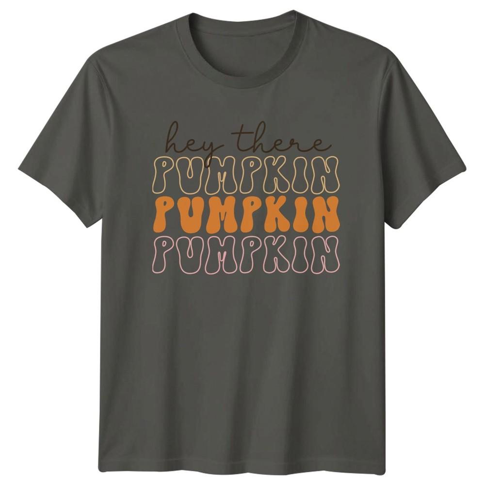 Hey There Pumpkin Unisexs TShirt Groovy Retro Autumn Fall Seasonal S