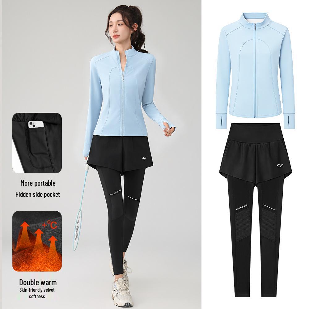 Autumn & Winter Quick-Dry Two-in-One Velvet Sports Pants for Running & Outdoor Fitness