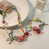 Dopamine color apple star beaded necklace new light luxury summer collarbone chain