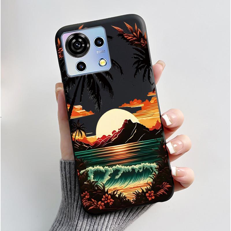 For ZTE Blade V50 Vita Case Black TPU Silicone Luxury Cute Cool Flower Phone Cases for Blade V 50 Vita V50Vita Bumper Soft Cover