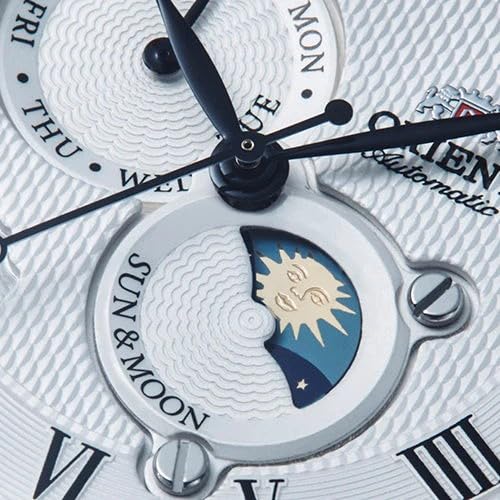 Orient SUN & MOON Automatikuhr, Mechanisch, mit japanischer Herstellergarantie, Klassisch, RN-AK0005S, Herrenuhr, Weiß, Silber