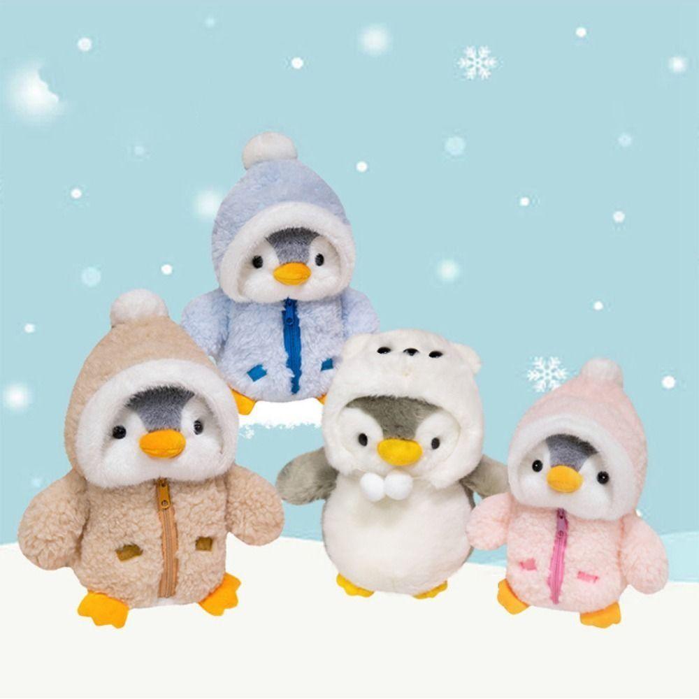 Wearing Clothes Hats Baby Comforting Sleep Doll Soft Plush Hat Penguin Toy  Kids Playing Supplies