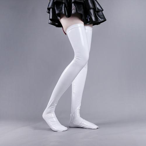 Fashion Anime Queen Sexy Cosplay Lolita Grils Stockings Women Black Patent Leather Socks Japanese Thigh High Overknee Socks Gift