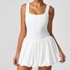 Women's Golf and Tennis Sports Jumpsuit - Casual Fitness Dress with Fake Two-Piece Skirt