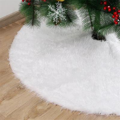 78CM Christmas Tree Skirt Plush Faux Fur Mat Home Xmas Floor Cover Ornament Party