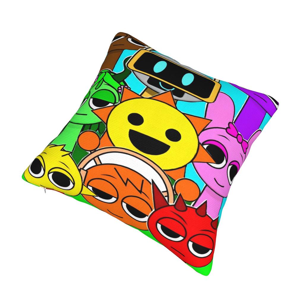 Sprunki Characters Game Square Pillow Covers Polyester Sofa Cushion Cover Cool Decorative Throw Pillow Case 40*40