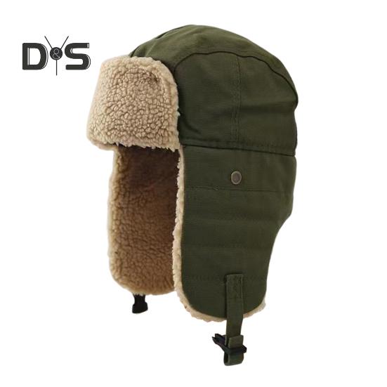 

Унисекс зимняя шапка с утолщенной флисовой подкладкой Защита ушей Windoroof Застежка-пряжка Сохранение тепла на открытом воздухе Катание на лыжах Коньки Сноубординг Шапка Lei Feng армия зеленый