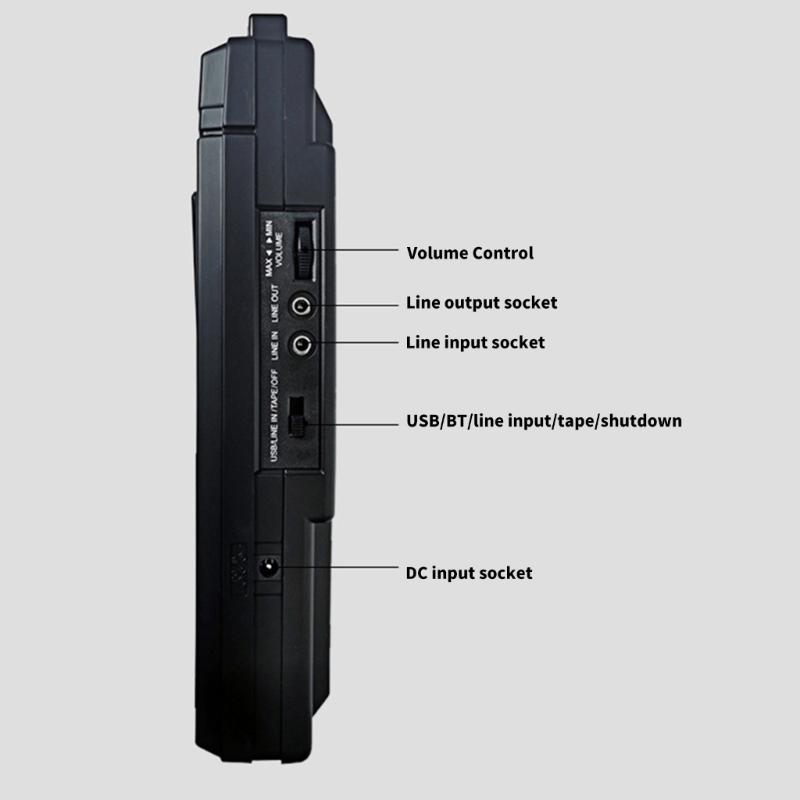 Portable Cassette Recorder Nostalgic Retro Portable Tape Player with USB Port for Sound Playback Outdoor Recording