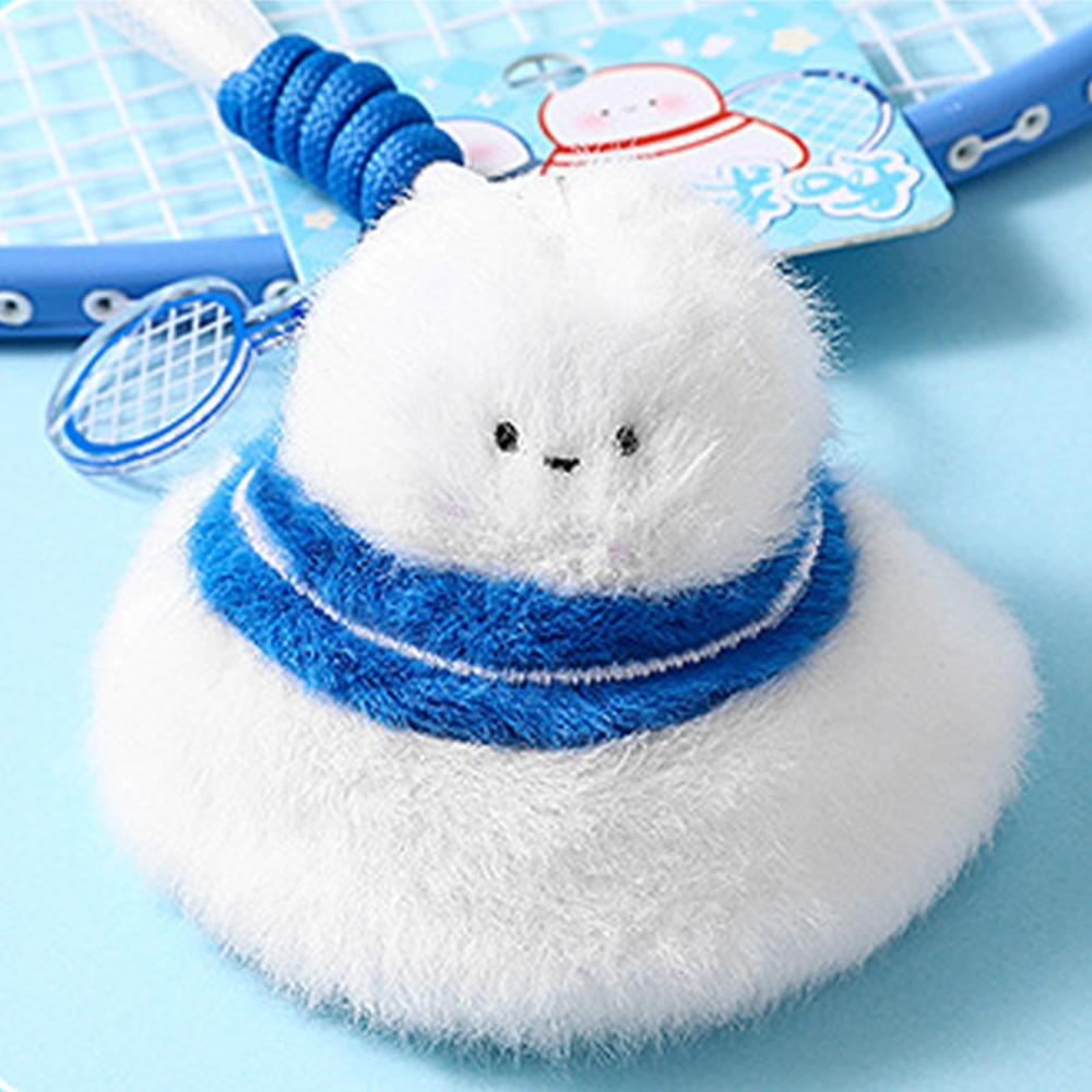 Cartoon Badminton Bag Pendant Stuffed Doll Badminton Plush Toy Keychain  Backpack Decor