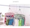 Windproof Plastic Drying Rack with 32 Clips for Children's Socks and Underwear