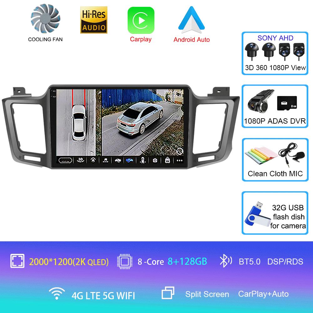 Android 14 Car Radio For Toyota RAV4 RAV 4 2013 - 2017 Multimedia Video Player 4G Carplay GPS Stereo Head Unit Auto