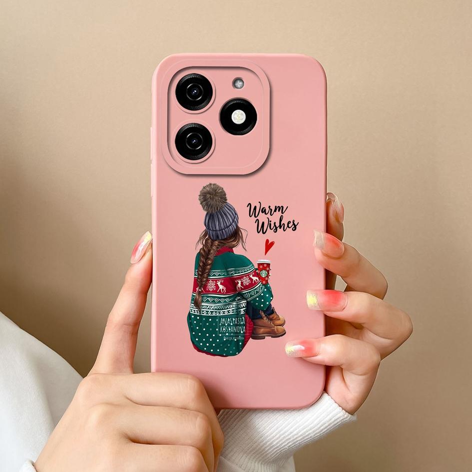 For Tecno Pova 6 Pro 5G Pop 8 Spark 20C 20 Itel A70 A18s Phone Cover Case Fashion Girls Boy High Quality Shockproof Soft Liquid Silicone Shell Housing