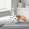 Cat Figurine Polka Dot Statue Decor Resin Cute for Tabletop, Bookshelf