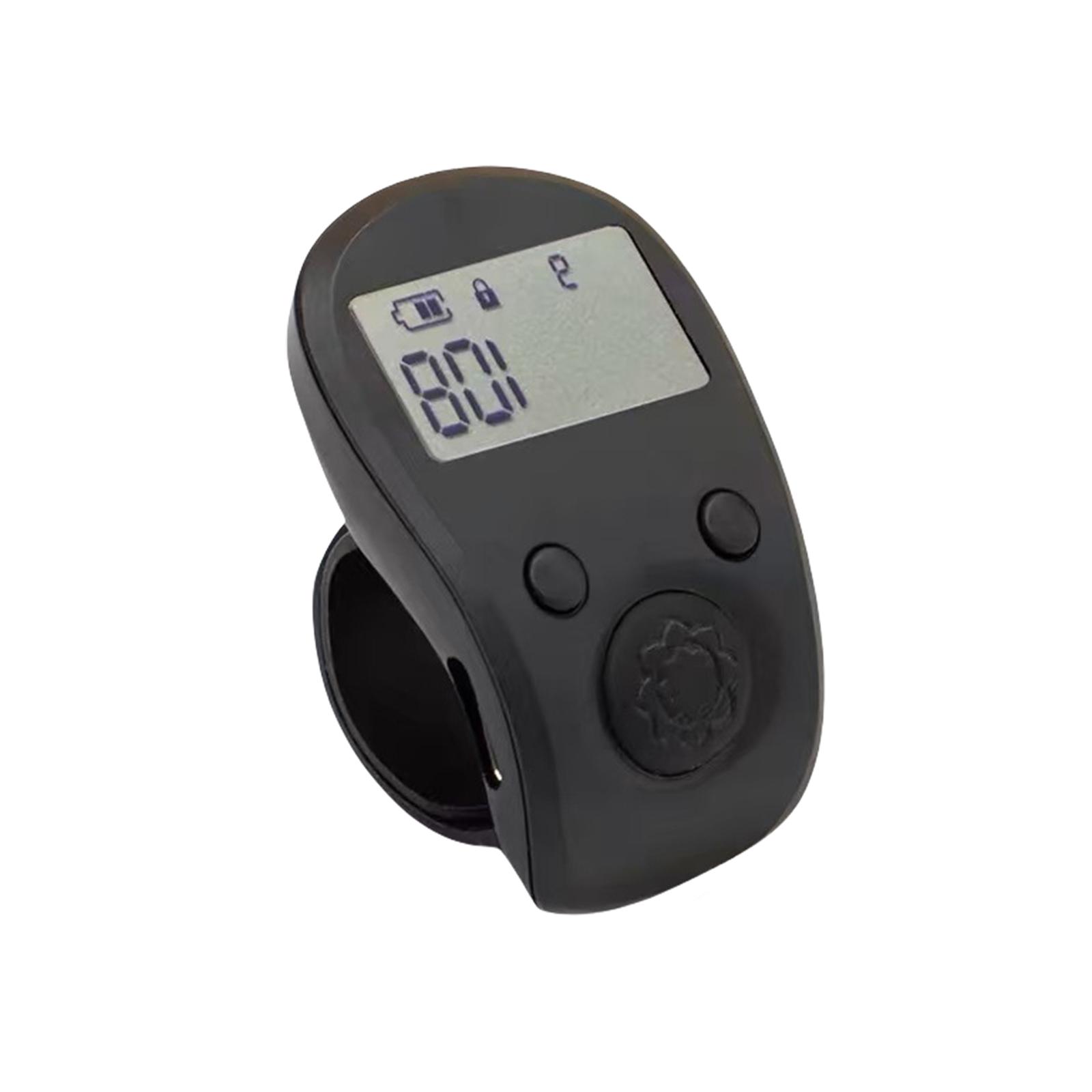 

Счетчик пальцев Светящееся кольцо на палец Электрический цифровой дисплей Счетчик для шитья, вязания, плетения чёрный