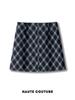 Women's Fashionable Retro Plaid Skirt - Autumn 2025 Style, Petite High Waist, Hip-Hugging Brown Slit Design