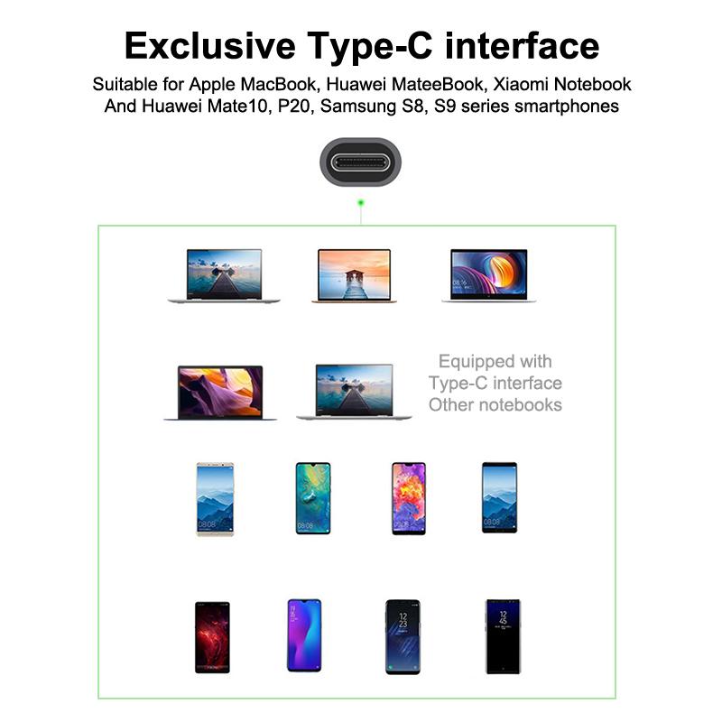 Mini Usb Type C Hub 4Port Adapter Usb3.1Multi Splitter 4In1 Docking Station Ultraslim Superspeed Aluminum For Computer Laptop Pc