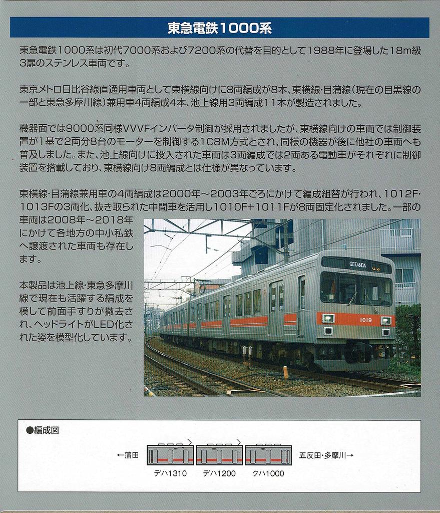 TOMYTEC Železniční kolekce Tokyu Corporation 1000 Series Sada 3 vozů