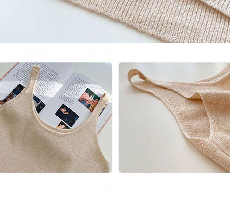 Sling 2024 Summer Slimming Ice Silk Knit Sleeveless Top for Women