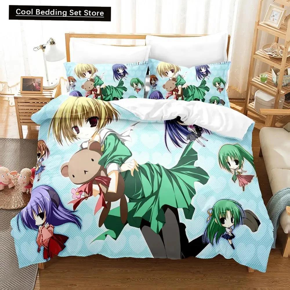 3D Anime Higurashi When They Cry Bedding Set Duvet Cover Bed Set Quilt Cover Pillowcase Comforter king Queen Size Boys Adult