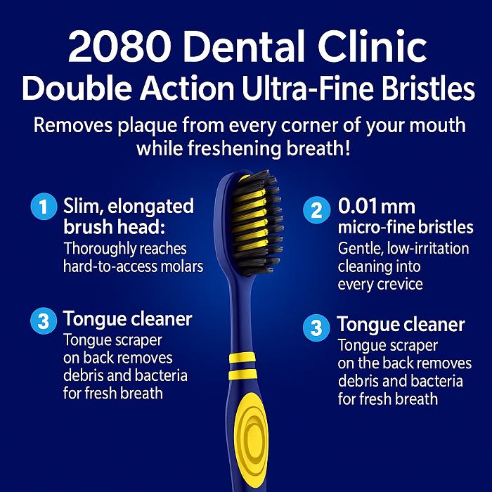 2080 Double Action Toothbrush - Micro Bristles