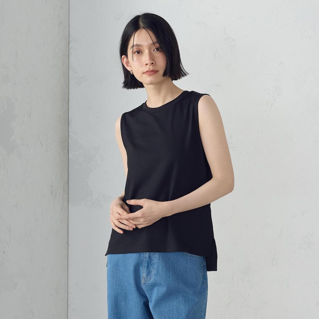 Comme Ca Ism Basic Terry Tank Size Black Top, 12-63CK06-205, Medium,