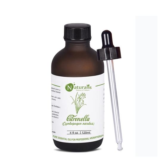

Naturalis Citronella Essential Oil – Natural Citronella Oil for Aroma Therapy, Skin Care, Hair Treatment, Mosquito Repellent, Relaxation - 120ml 120ML