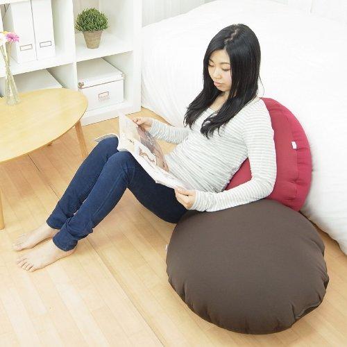 Flex Sales Bead Cushion, Made In Japan, Floor Cushion, Wine Red, Earth Tones, PFC-6312AW