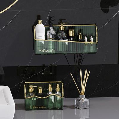 Badezimmer-Wandregal, kreatives Toilettenartikel-Aufbewahrungsregal, stanzfreier Kosmetikhalter, Ständer, Kunststoff, Make-up-Organizer, Badezimmer-Zubehör