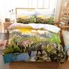 3D Dinosaur Bedding Animal Down Duvet Cover Pillowcase 2/3pc Comfort Cover Boys Men Single Bed Double Bed Luxury Home Textile Gift