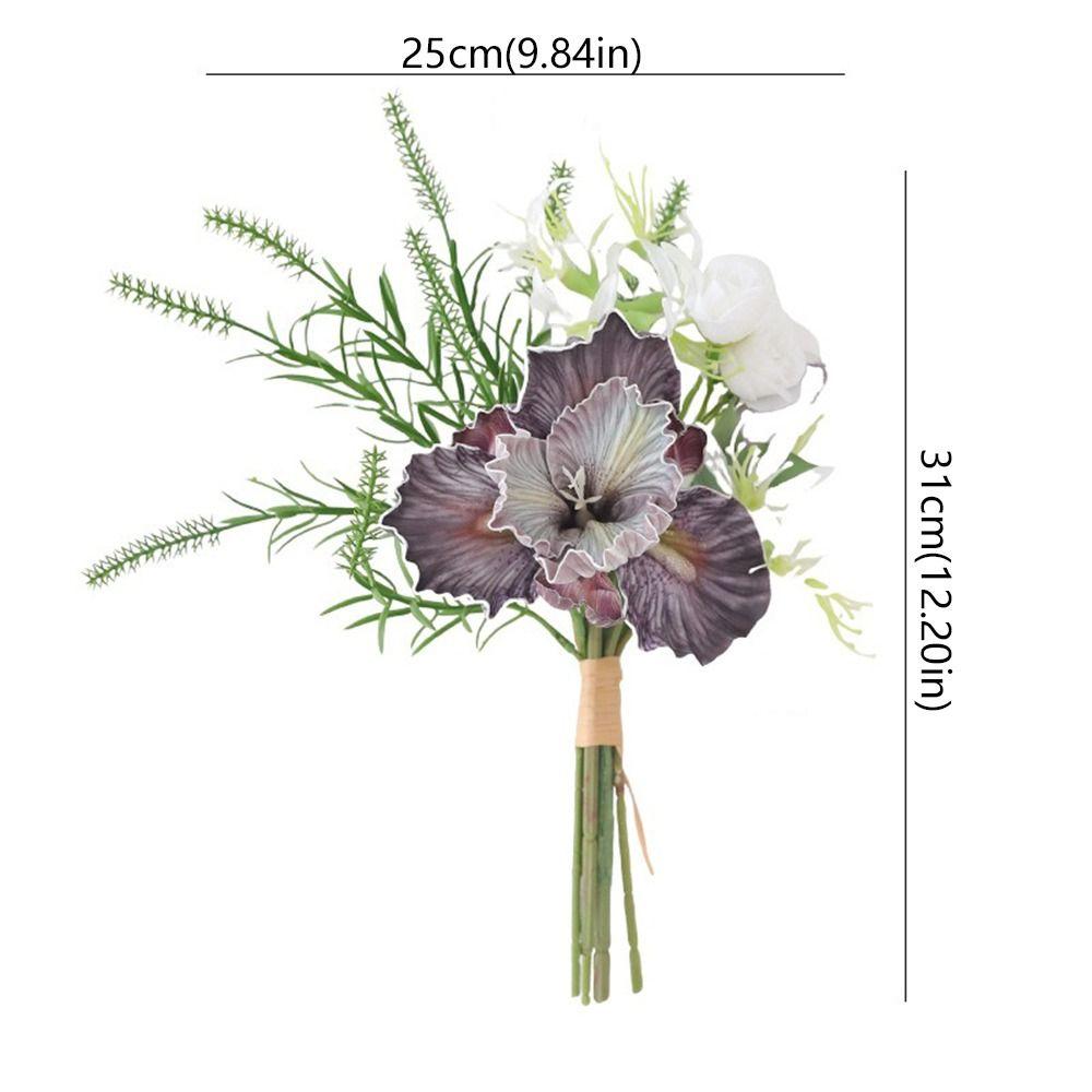 Handmade Simulation Iris Bouquet Realistic Silk Fake Flower Wedding Party Decor