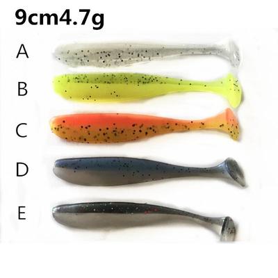 Pack of 10 Bionic Two-color T-tail Soft Lures, 9cm/4.7g, for Fishing Tackle.