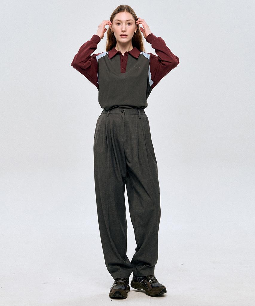 LESONNET Straight Wool Pants Grey