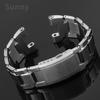 For Casio GST-B100 26x 14mm Concave Interface Fine Steel Double Press Buckle Watch Strap Men 210D/100D/S110d/330/W300 Watchband