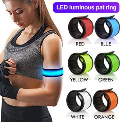 6Pcs LED Light Up Clap Wristband Glow In The Dark Clap Bracelet Running Arm Band Night Safety Cycling Walking Reflective Strips 3 Modes Wrist Light
