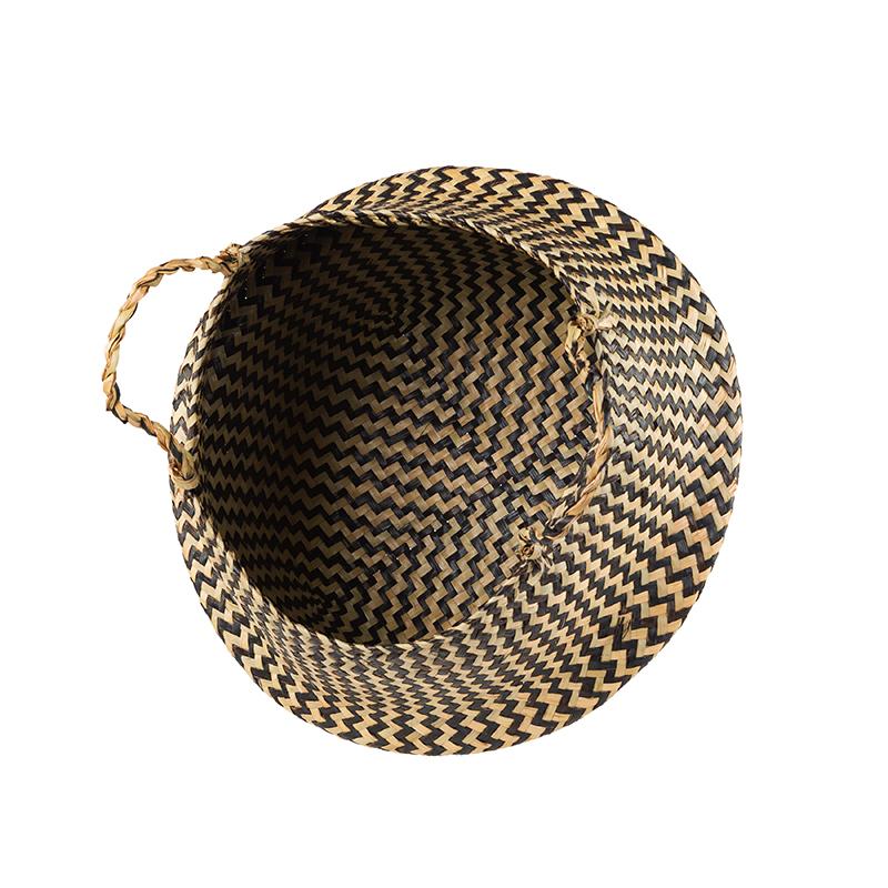 Seegras Aufbewahrungskörbe Groß Faltbarer Rattan Bauchkorb Wäsche Spielzeug Organizer Behälter Garten Blume Pflanze Korb