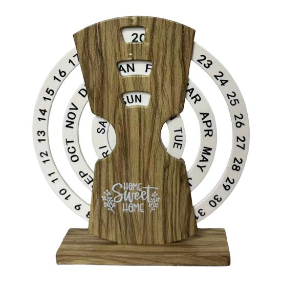 Creative Perpetual Calendar, 3 Layer Rotating Date Desk Decor, Vintage Monthly Calendar for Home Office