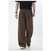 Heren Katoenen Casual Broek Losse Rechte Pijp Dubbele Plooizakken