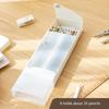 2Pcs Plastic Pencil Box Large Capacity Pull out Pen Case Sketch Pencils Organiser Case Coloring Pencil Container