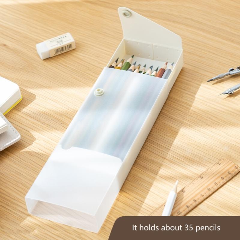 2Pcs Plastic Pencil Box Large Capacity Pull out Pen Case Sketch Pencils Organiser Case Coloring Pencil Container