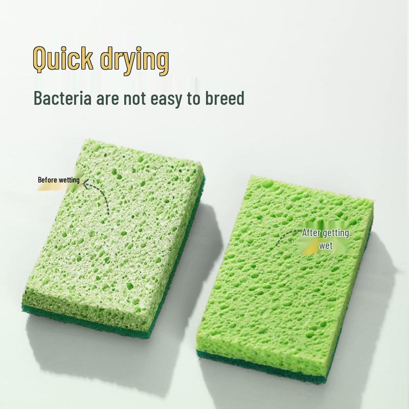 Magic Wood Pulp Dishwashing Sponge - Kitchen Cleaner for Dishes, Cups, Pots & More