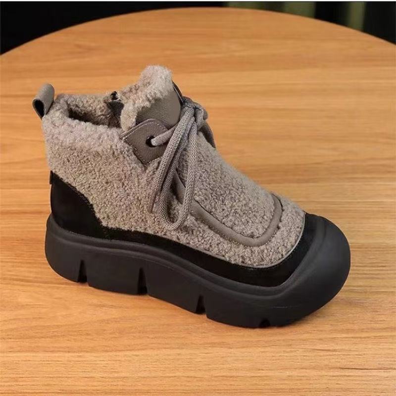New Cotton Shoes Women's Winter Velvet Thickened Warm Cotton Boots Soft Sole Light Breathable Snow Cotton Women