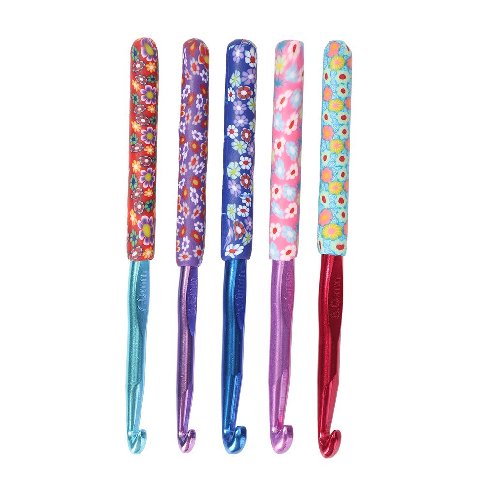 5 шт. крючков для вязания 6,5 мм - 10 мм, вязальные спицы, набор крючков для вязания для начинающих и опытных любителей вязания крючком China Mainland