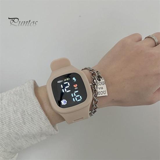 

Цифровые часы с квадратным циферблатом, регулируемый силиконовый ремешок на запястье, точное время, четкий разборчивый дисплей, декоративные легкие наручные часы унисекс