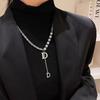 JMXD-Diamond D letter necklace, stylish and simple, collarbone chain female, necklace